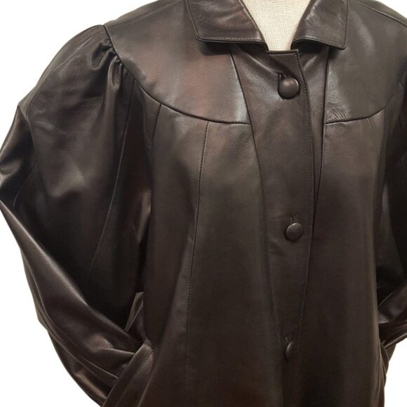 Women’s Full Length Soft Leather Swing Coat Plus Size 4 Color's Available - Picture 2 of 10